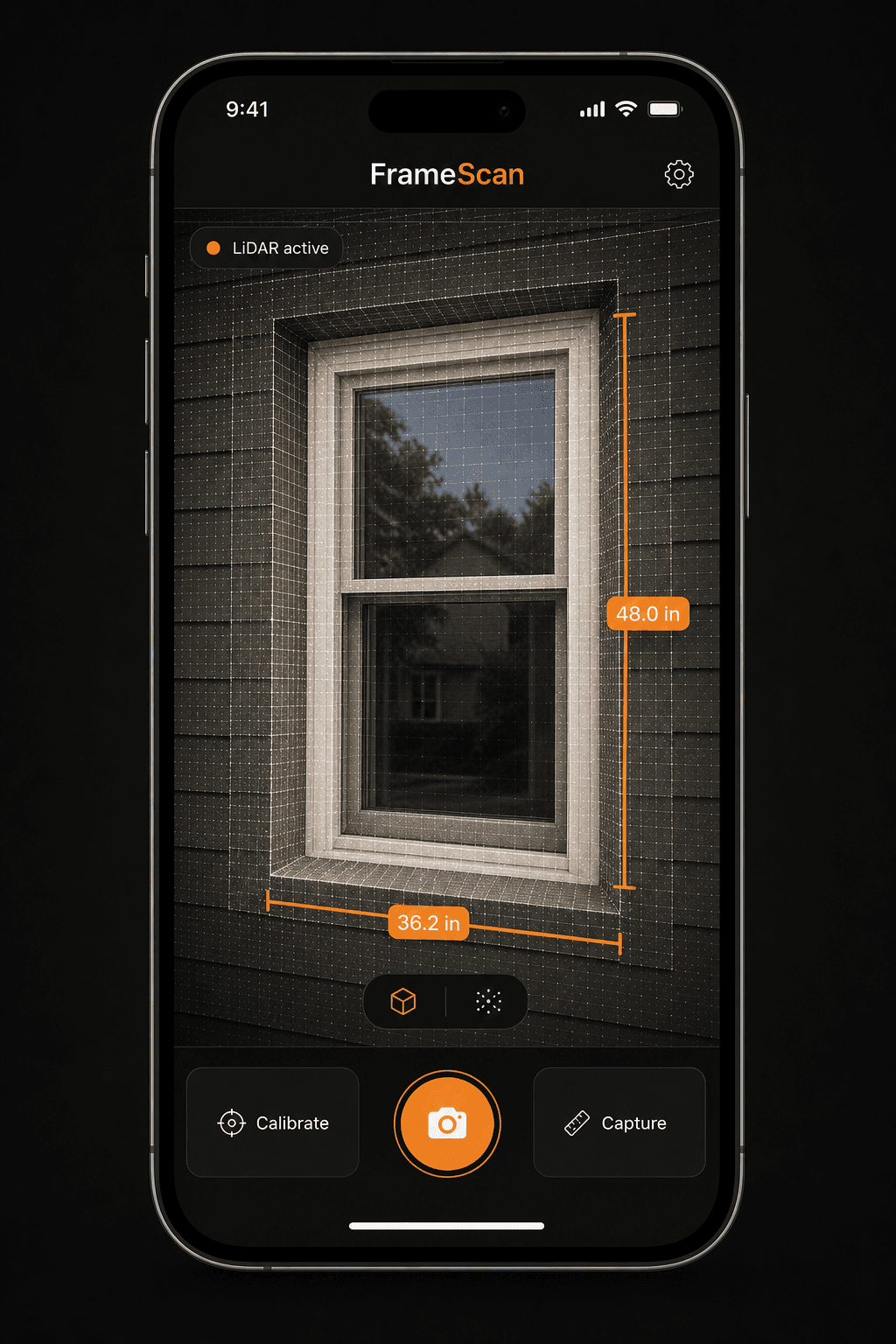 LiDARで窓を計測するFrameScanのiOSアプリ